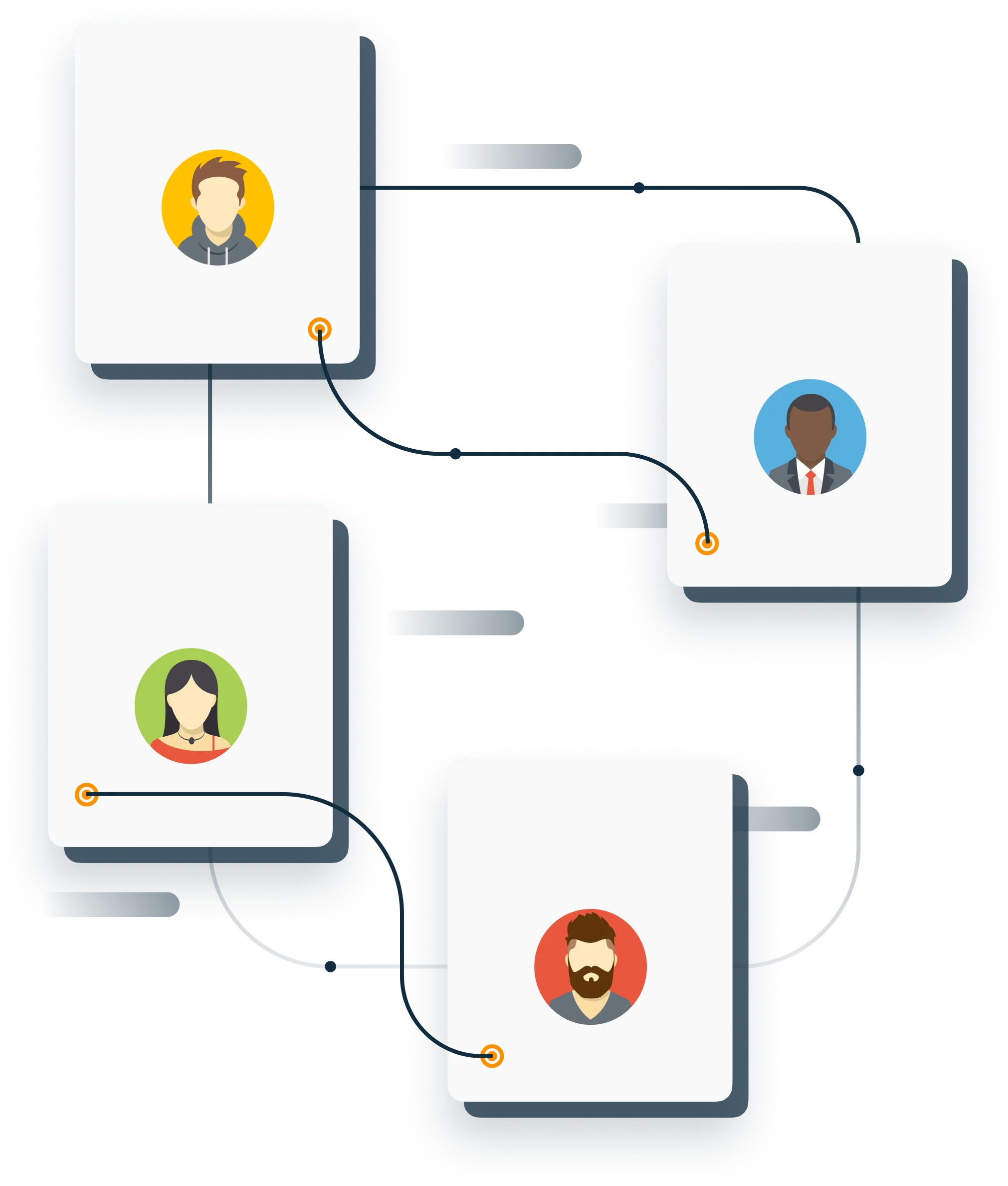 Team connections and collaboration illustration