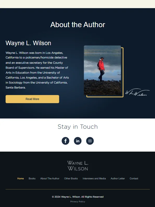 Wayne L. Wilson Autobiography Mobile View